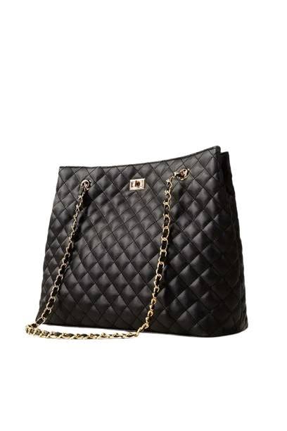 Classic Quilted Tote Bag with Gold Chain
