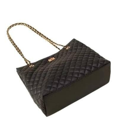 Classic Quilted Tote Bag with Gold Chain
