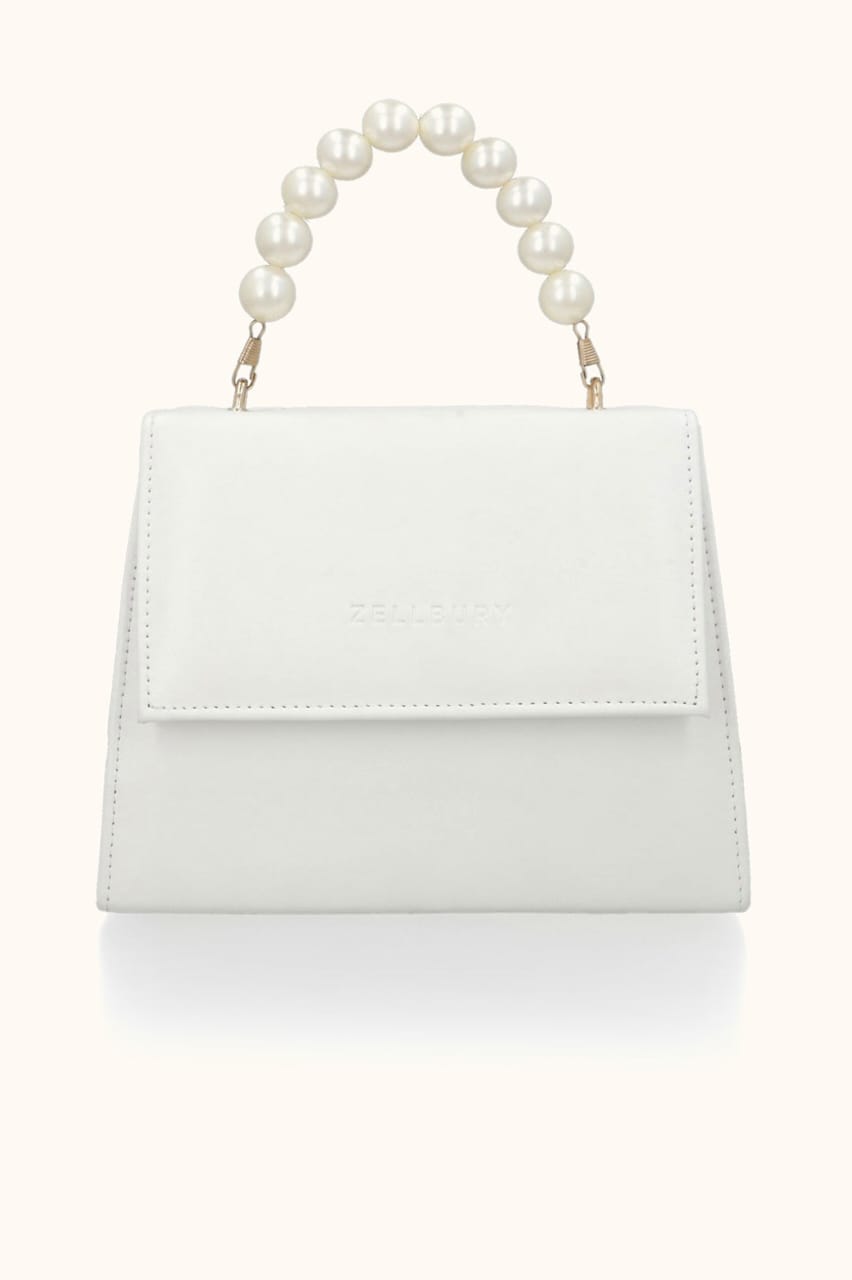 👜Pearl Handle Mini Bag – Elegant Structured Handbag✨