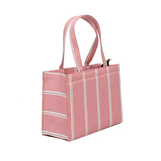 Classic canvas striped tote bag