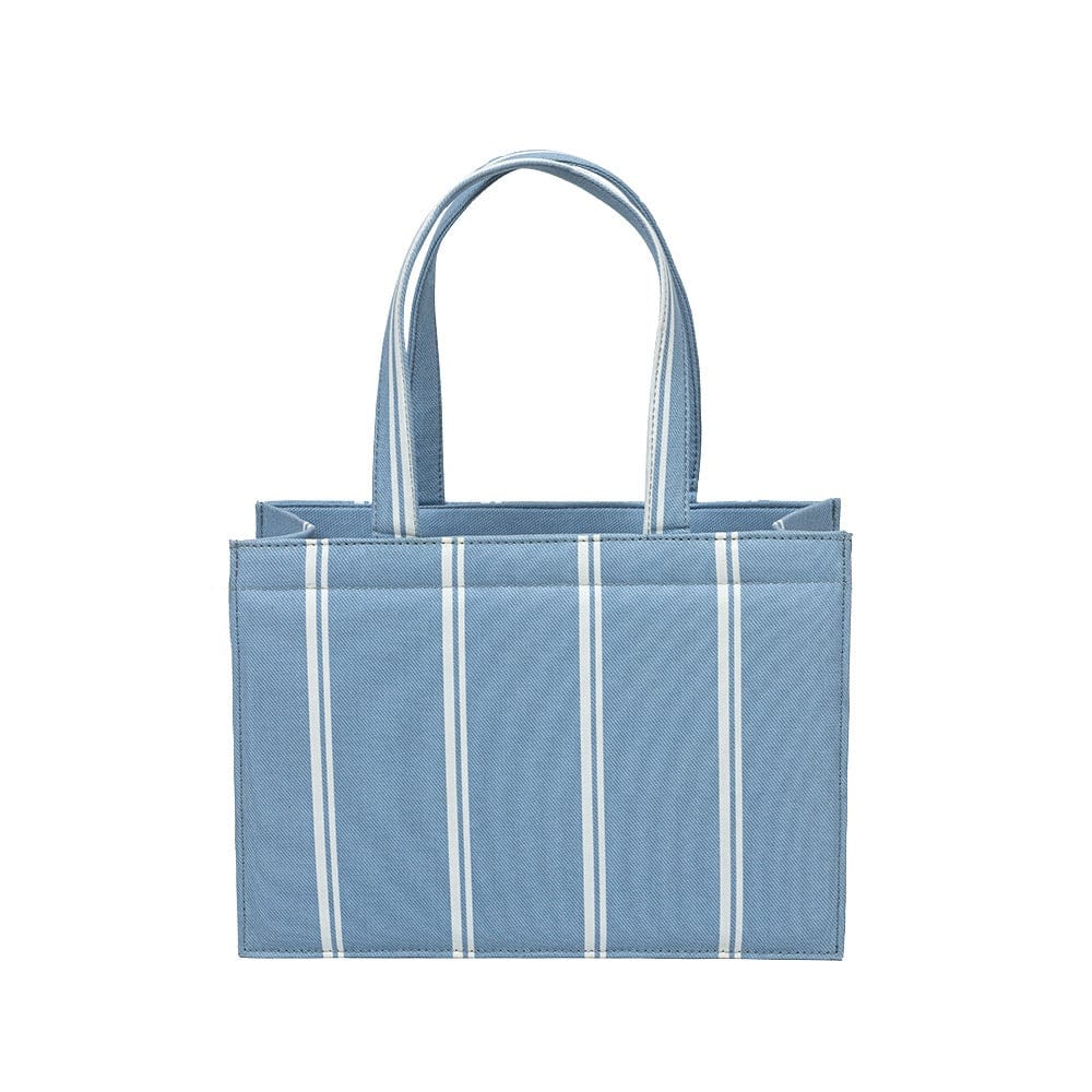 Classic canvas striped tote bag