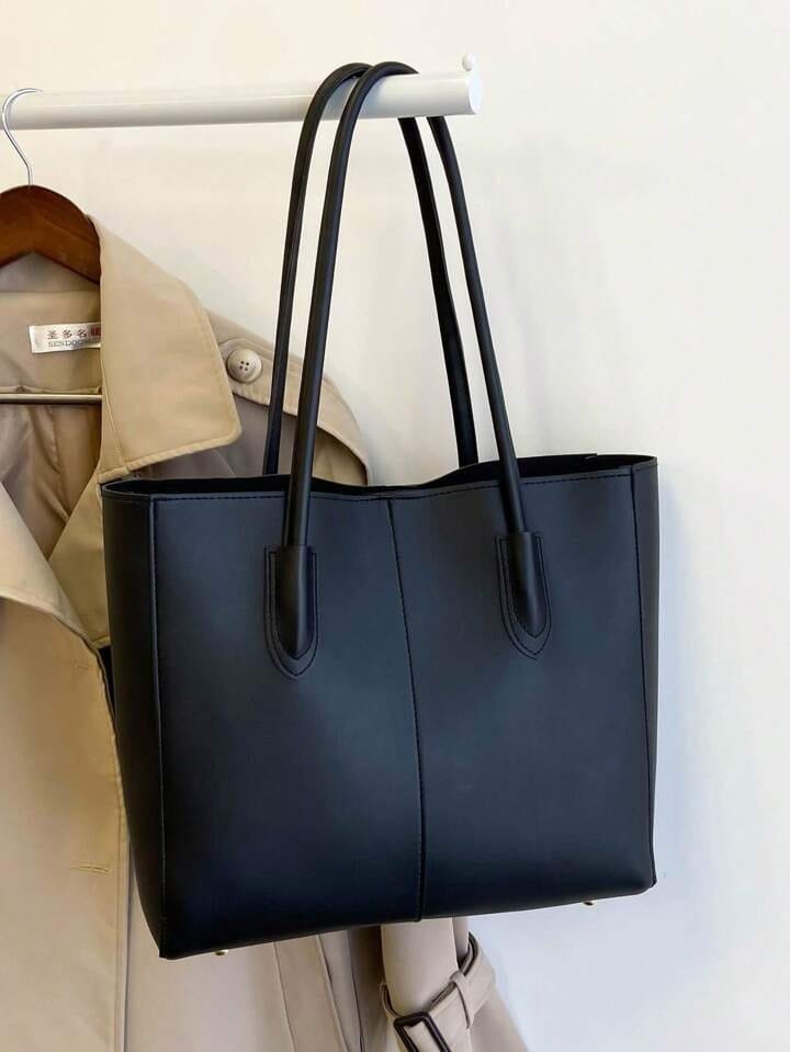 Minimalist  Tote Bag with Zipper Pouch – Elegant Everyday Handbag